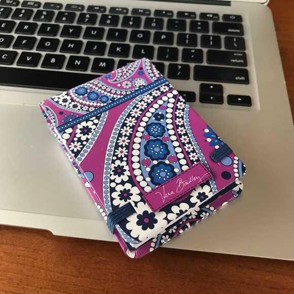 Vera Bradley Paisley Blue White Purple Pink Elephant Notepad with Elastic Close - Picture 6 of 12